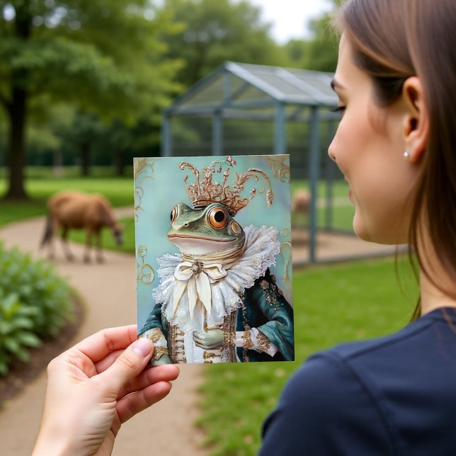 Carte Postale Baroque Frog Royal King Portrait Design (Créateur téléchargé)