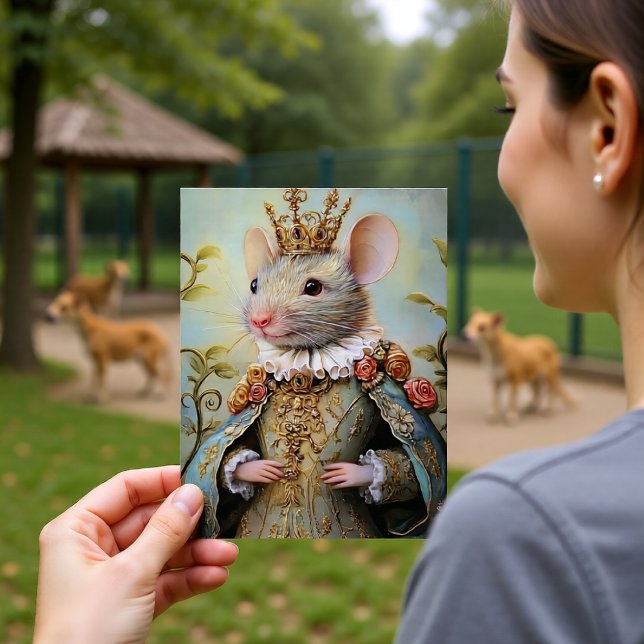 Carte Postale Baroque Mouse Royal King Portrait Design (Créateur téléchargé)