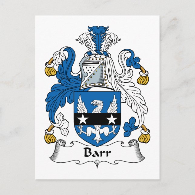 Carte Postale Barr Family Crest (Devant)