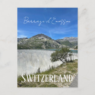 Carte Postale barrage d’Emosson, Suisse, barrage, montagnes