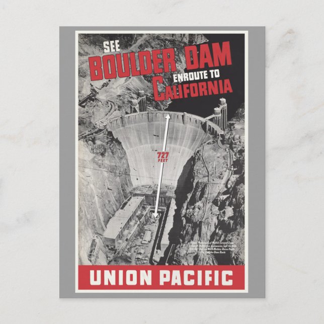 Carte Postale Barrage de Boulder, barrage de Hoover, Amérique (Devant)