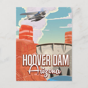 Carte Postale Barrage Hoover Nevada Arizona Dessin animé vintage
