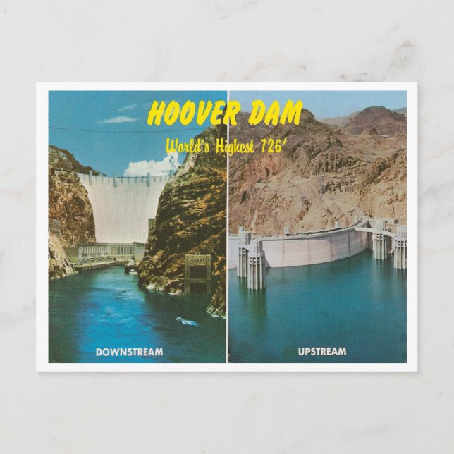 Carte Postale Barrage vintage Hoover (Devant)