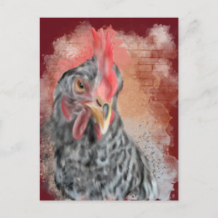 Carte Postale Barred Rock Hen