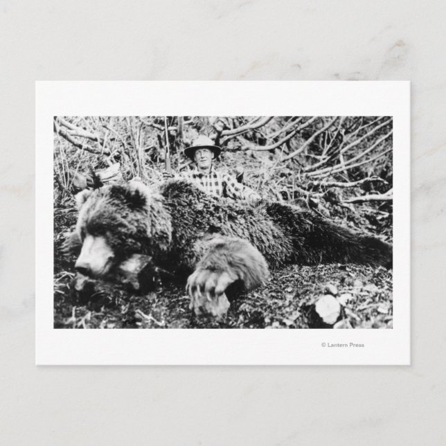 Carte Postale Barr's Bear de plus de 10 pieds de long, Alaska (Devant)