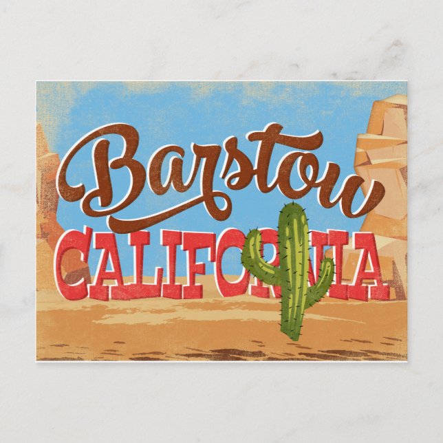 Carte Postale Barstow Californie Cartoon Désert Voyage Rétro (Devant)
