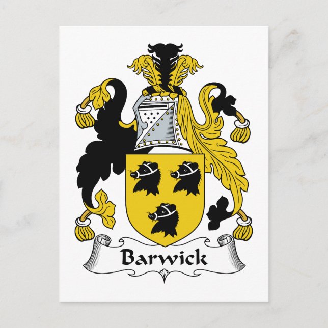 Carte Postale Barwick Family Crest (Devant)