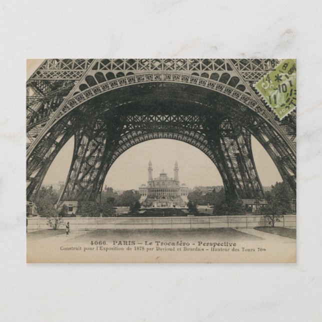 Carte Postale Base tour Eiffel noir et blanc (Devant)