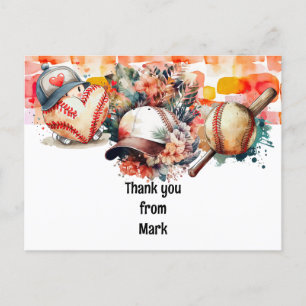 Carte Postale Baseball 50th Birthday Party Merci