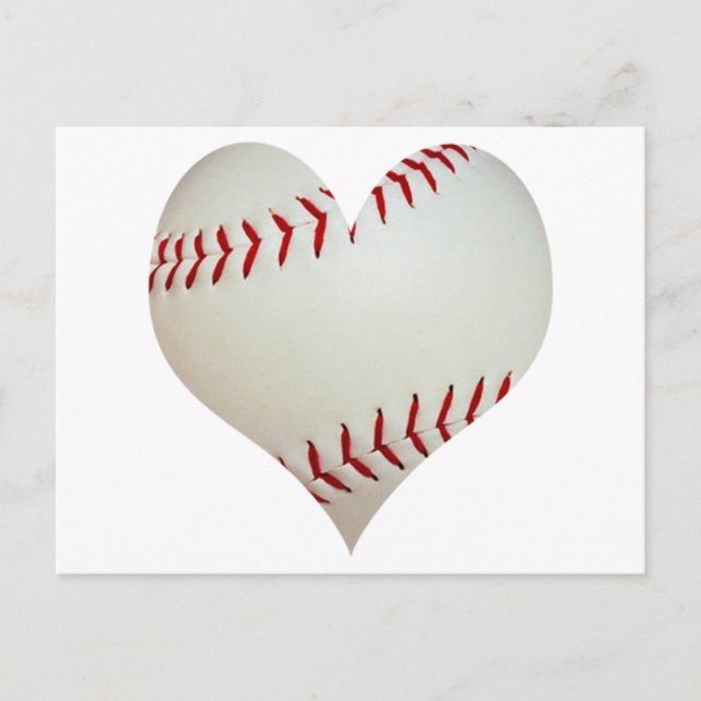 Carte Postale Baseball Américain En Forme De Coeur (Devant)