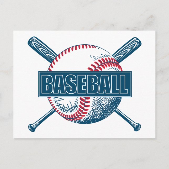 Carte Postale Baseball couleur personnalisé (Devant)