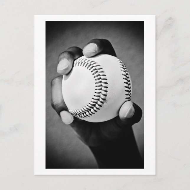 Carte Postale baseball en main (Devant)