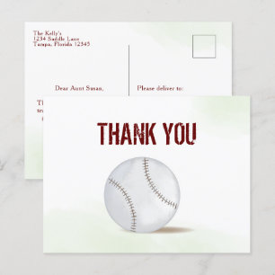 Carte Postale Baseball en Merci simple moderne