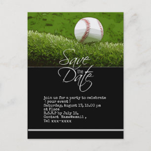 Carte Postale Baseball enregistrer la date sur l'herbe verte car
