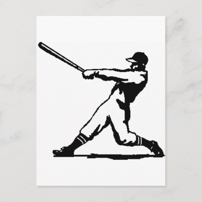 Carte Postale Baseball frappant (Devant)