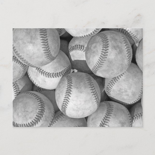 Carte Postale Baseball noir et blanc (Devant)