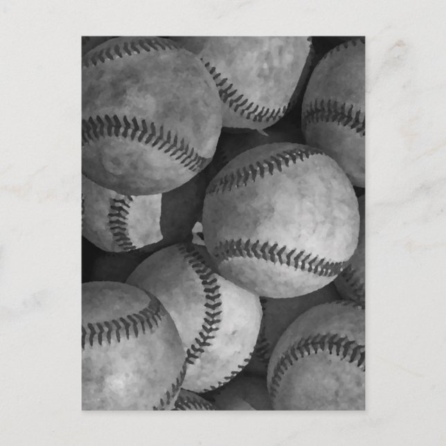 Carte Postale Baseball noir et blanc (Devant)