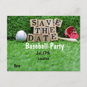 Carte Postale Baseball Party enregistrer la date sur l'herbe ver