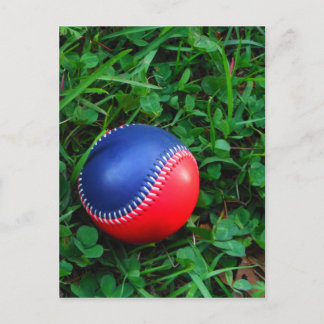 Carte Postale Baseball Rouge et Bleu avec Stitch Blanc