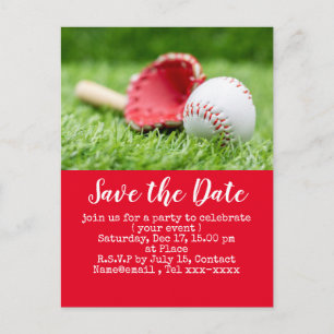 Carte Postale Baseball sauvez la date pour la fête de Baseball