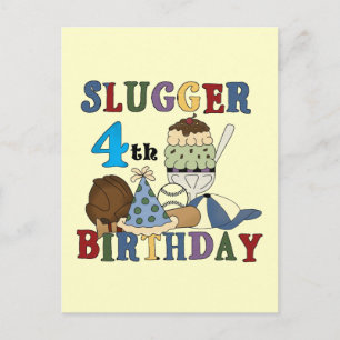 Carte Postale Baseball Slugger 4e anniversaire