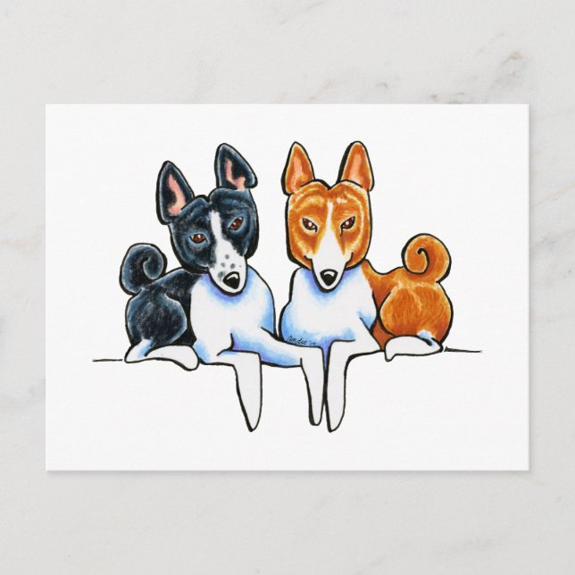 Carte Postale Basenji Buds (Devant)