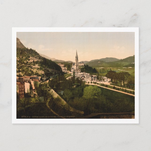 Carte Postale Basilique Notre-Dame, Lourdes, France (Devant)