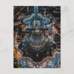Carte Postale Basilique Saint-Pierre et Carré de nuit