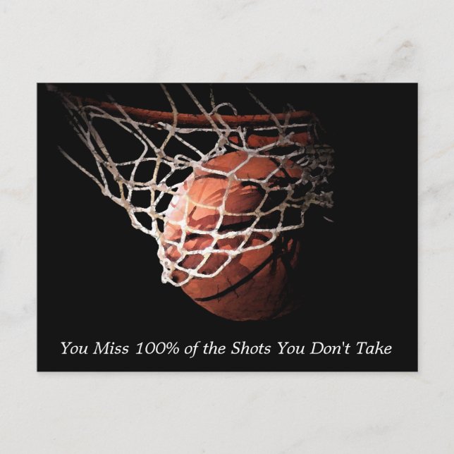 Carte Postale Basket-ball de devis motivationnel (Devant)
