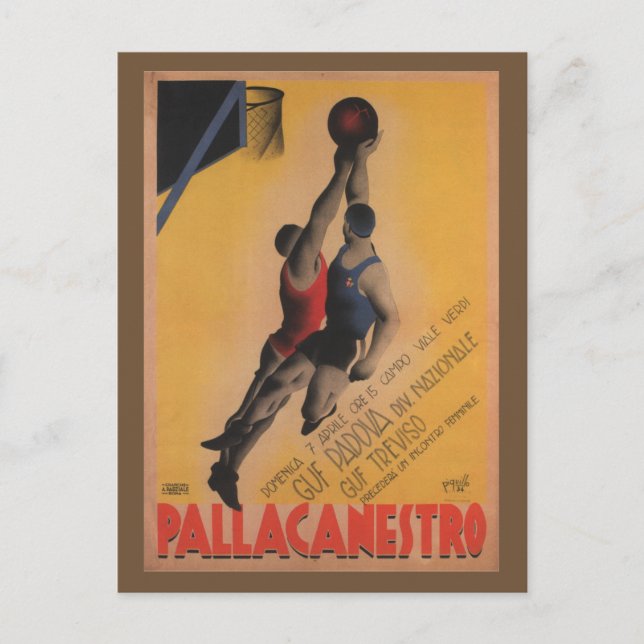 Carte Postale Basket-ball italien vintage (Devant)