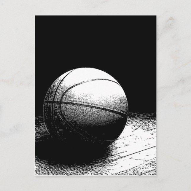 Carte Postale Basket-ball noir blanc (Devant)