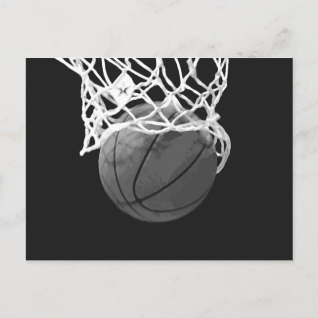 Carte Postale Basket-ball noir et blanc (Devant)