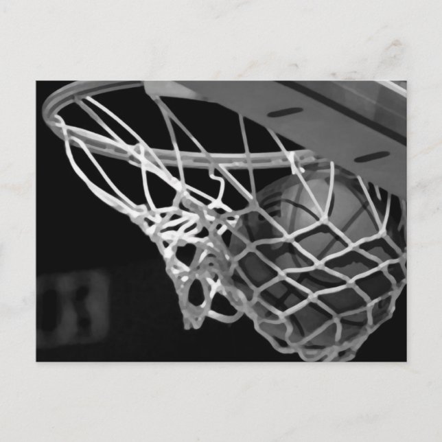 Carte Postale Basket-ball noir et blanc (Devant)