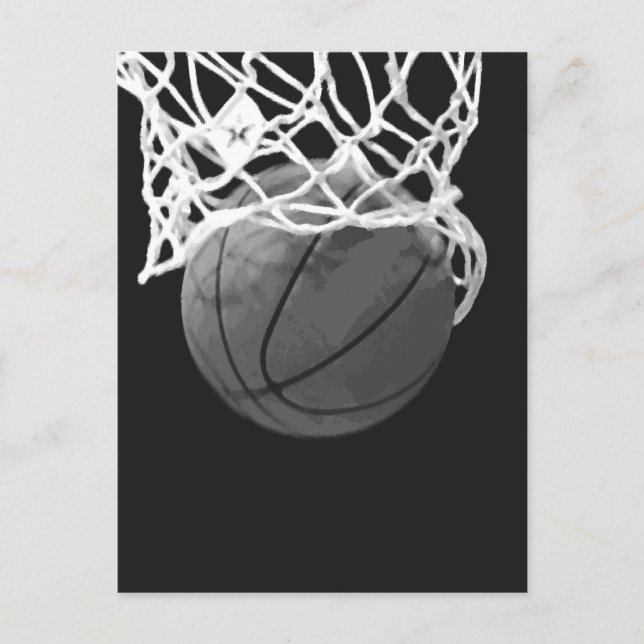 Carte Postale Basket-ball noir et blanc (Devant)
