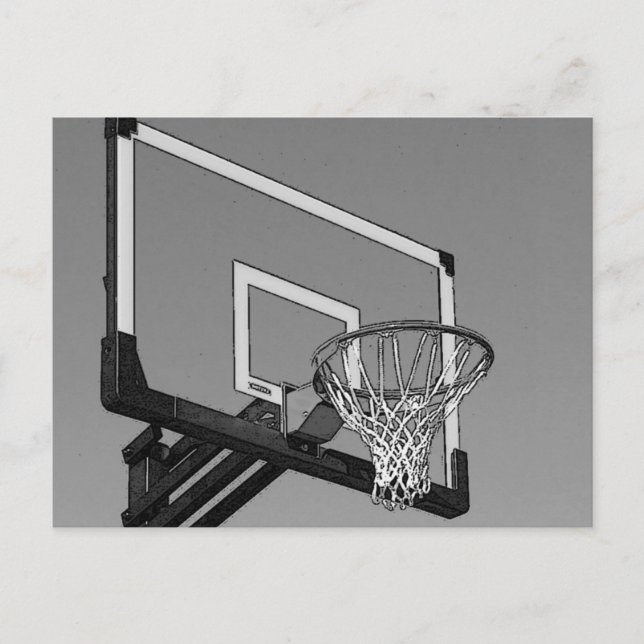 Carte Postale Basket-ball noir et blanc (Devant)