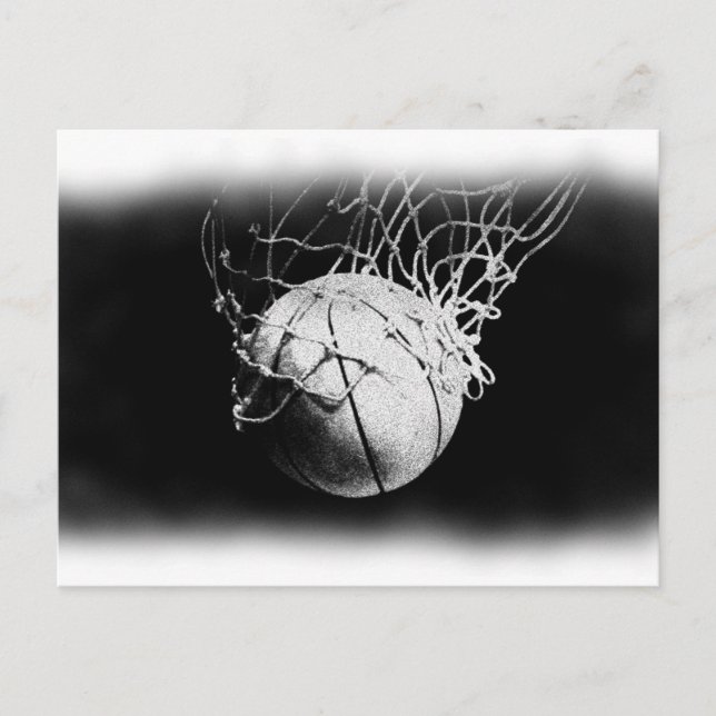 Carte Postale Basket-ball noir et blanc (Devant)