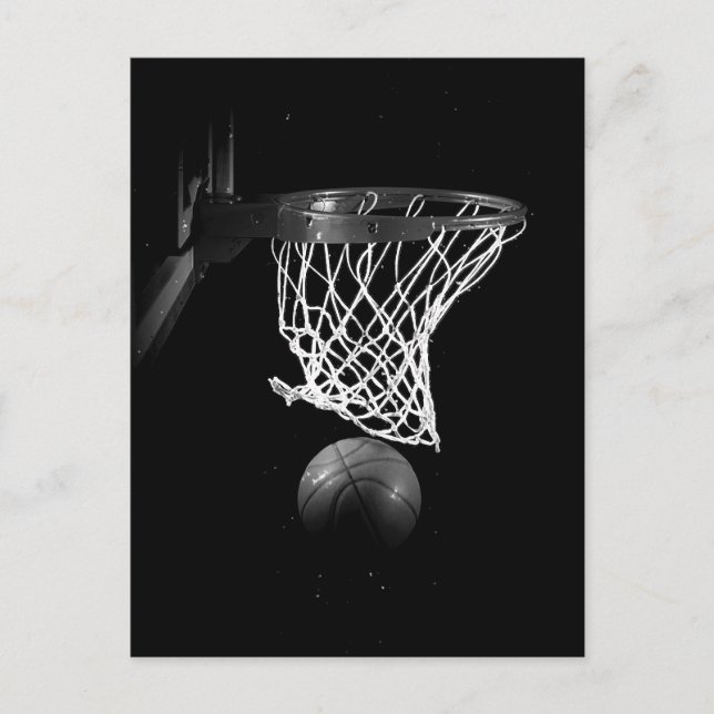 Carte Postale Basket-ball noir et blanc (Devant)