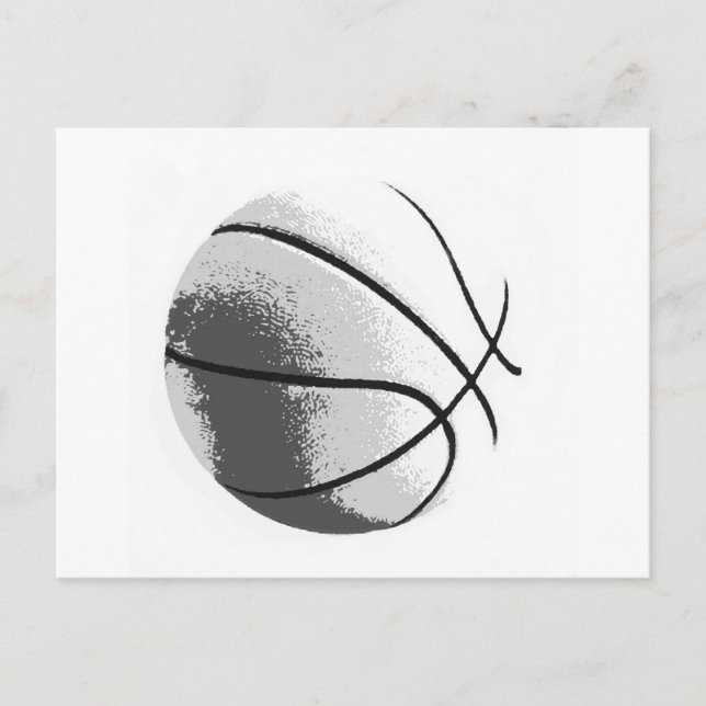 Carte Postale Basket-ball pop art noir blanc gris tendance (Devant)