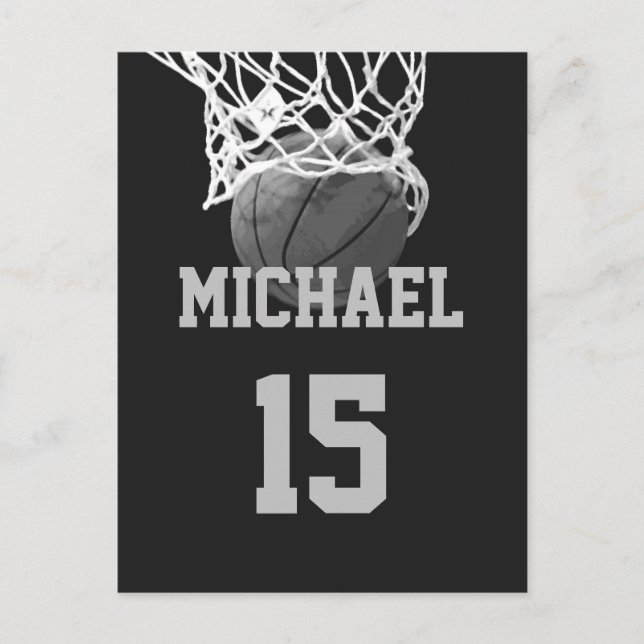 Carte Postale Basket-ball Votre nom (Devant)