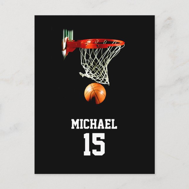 Carte Postale Basket-ball Votre nom (Devant)
