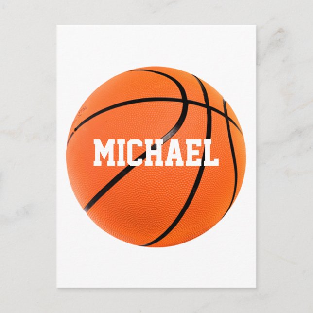 Carte Postale Basket-ball Votre nom (Devant)