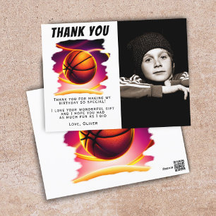 Carte Postale Basketball Ball Sports Photo Anniversaire Merci