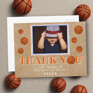 Carte Postale Basketball Ball Vieux Papier Anniversaire Merci Ph