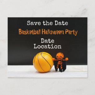 Carte Postale Basketball Halloween Party enregistrer la date