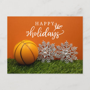 Carte Postale Basketball Joyeuses vacances avec balle pour le jo