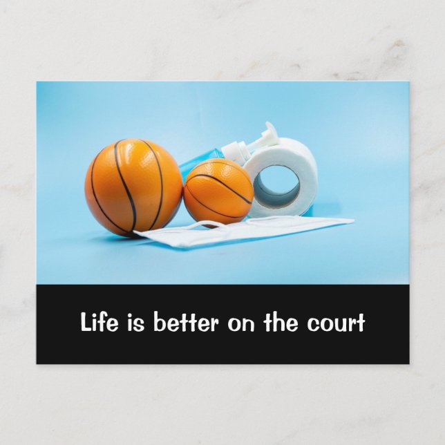 Carte Postale Basketball Life est meilleur sur le terrain (Devant)