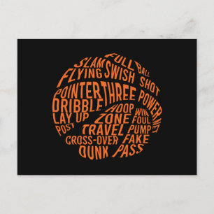 Carte Postale Basketball Motivation Mot Cloud Art