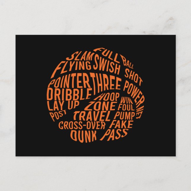 Carte Postale Basketball Motivation Mot Cloud Art (Devant)