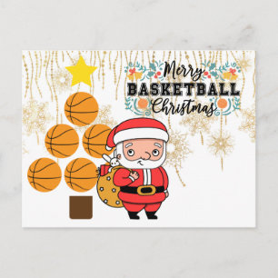 Carte Postale Basketball  Noël avec le Père Noël