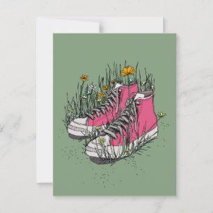 Carte Postale Baskets Montantes Vintage